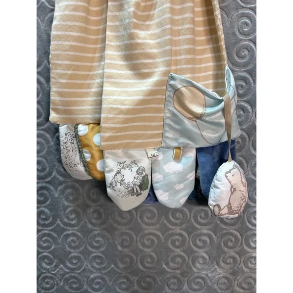 DEMDACO Mommy Me Activity Scarf Tan Blue‎ Stripes Sensory Toy Baby Gift NWT - Picture 4 of 6